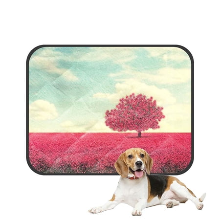 ABPHQTO Beautiful Tree In A Pretty Field Pet Dog Cat Bed Pee Pads Mat Cushion Potty Dogs Blankets Crate Bed Kennel 20x24 inch