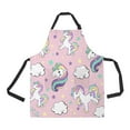 thumbnail image 1 of ABPHQTO Beautiful Unicorns And Clouds On A Pink Apron Home Kitchen Apron with Pockets, 1 of 1