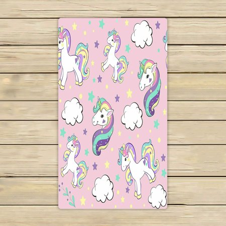 ABPHQTO Beautiful Unicorns And Clouds On A Pink Towels Beach Bath Pool Sprot Travel Hand Spa Towel 16x28 Inch