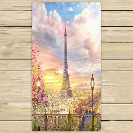 ABPHQTO Beautiful View From The Balcony On The Paris Towels Beach Bath Pool Sprot Travel Hand Spa Towel 30x56 Inch