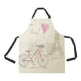 thumbnail image 1 of ABPHQTO Bicycle Basket Full Flowers Eiffel Tower Paris Apron Home Kitchen Apron with Pockets, 1 of 1