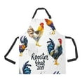thumbnail image 1 of ABPHQTO Bird Different Poses Sketch Realistic Multicolor Rooster White Apron Home Kitchen Apron with Pockets, 1 of 1