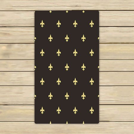 ABPHQTO Black And Gold Fleur De Lis Vintage Classic Towels Beach Bath Pool Sprot Travel Hand Spa Towel 16x28 Inch