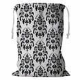 thumbnail image 1 of ABPHQTO Black And White Texture Floral Ornament Storage Basket Laundry Bag with Drawstring 18x24 Inch, 1 of 3