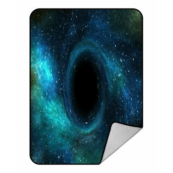 ABPHQTO Black Hole Star Field Outer Space Fleece Blanket Fleece Back Throw Blanket 58x80 Inch