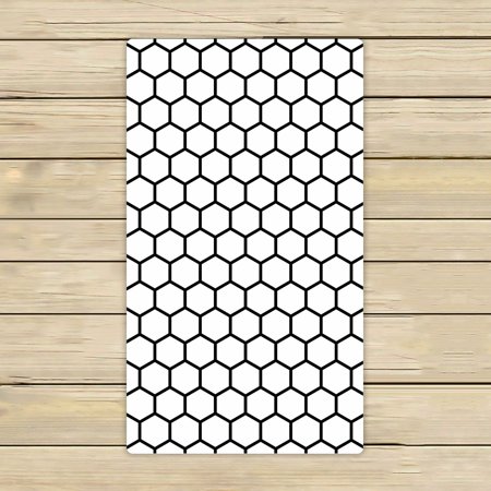 ABPHQTO Black Honeycomb Isometric Geometry Towels Beach Bath Pool Sprot Travel Hand Spa Towel 16x28 Inch