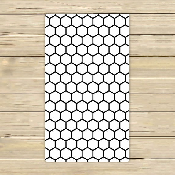 ABPHQTO Black Honeycomb Isometric Geometry Towels Beach Bath Pool Sprot Travel Hand Spa Towel 16x28 Inch