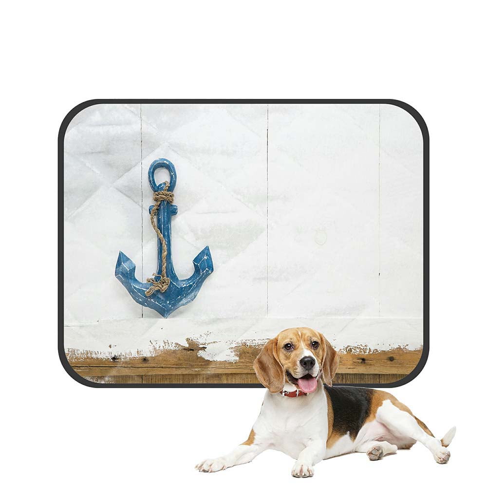 ABPHQTO Blue Anchor Old Wooden White Brown For Concepts Pet Dog Cat Bed