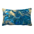 thumbnail image 1 of ABPHQTO Blue And Gold Liquid Texture Pillow Case Pillow Cover Pillow Protector Two Sides For Couch Bed 20x30 Inch, 1 of 1
