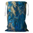 thumbnail image 1 of ABPHQTO Blue And Gold Liquid Texture Storage Basket Laundry Bag with Drawstring 18x24 Inch, 1 of 3