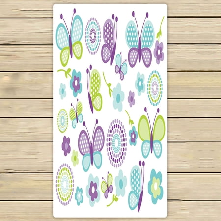 ABPHQTO Blue And Green Butterflies Towels,Beach Bath Pool Sprot Travel Hand Spa Towel 30x56 Inch