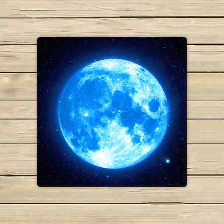 ABPHQTO Blue Moon Towels,Beach Bath Pool Sprot Travel Hand Spa Towel 13x13 Inch