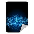 thumbnail image 1 of ABPHQTO Blue Music With Fly Notes Fleece Blanket Fleece Back Throw Blanket 58x80 inch, 1 of 1