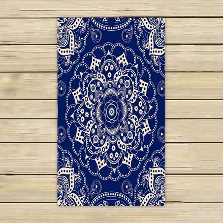 ABPHQTO Blue Pattern Towels Beach Bath Pool Sprot Travel Hand Spa Towel 16x28 Inch