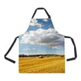 thumbnail image 1 of ABPHQTO Blue Sky Little Clouds Green Forest Yellow Ricks Hay Apron Home Kitchen Apron with Pockets, 1 of 2