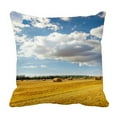 thumbnail image 1 of ABPHQTO Blue Sky Little Clouds Green Forest Yellow Ricks Hay Pillow Case Pillow Cover Pillow Protector Two Sides For Couch Bed 16x16 Inch, 1 of 1