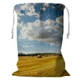 thumbnail image 1 of ABPHQTO Blue Sky Little Clouds Green Forest Yellow Ricks Hay Storage Basket Laundry Bag with Drawstring 18x24 Inch, 1 of 3