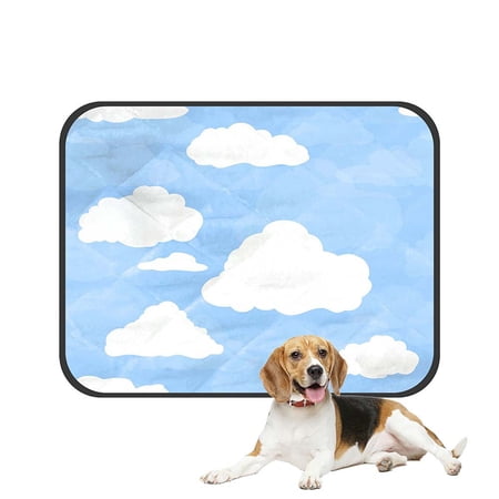 ABPHQTO Blue Sky White Clouds Pet Dog Cat Bed Pee Pads Mat Cushion Potty Dogsblankets Crate Bed Kennel 25x30 inch