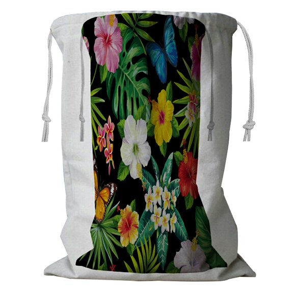 ABPHQTO Blue Sky White Clouds Storage Basket Laundry Bag with Drawstring 18x24 Inch