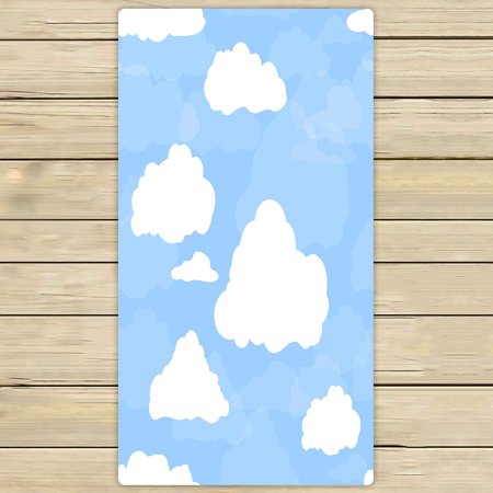 ABPHQTO Blue Sky White Clouds Towels,Beach Bath Pool Sprot Travel Hand Spa Towel 30x56 Inch