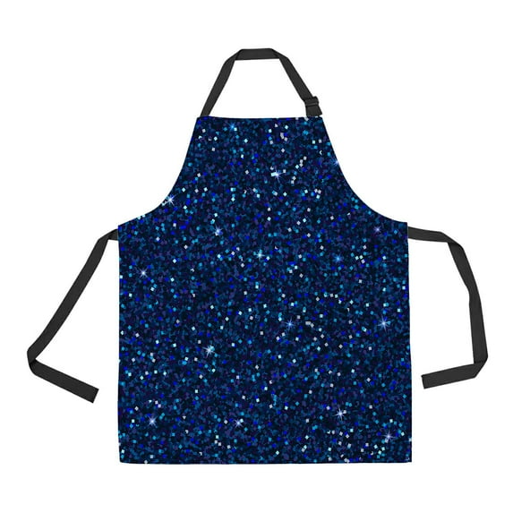 ABPHQTO Blue Sparkles Texture Shine Sapphire Glitter Glamour Apron Home Kitchen Apron with Pockets