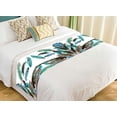 thumbnail image 1 of ABPHQTO Blue White Brown Feathers Bed Runner Bedding Scarf Bed Decoration 20x95 inch, 1 of 1