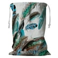thumbnail image 1 of ABPHQTO Blue White Brown Feathers Storage Basket Laundry Bag with Drawstring 18x24 Inch, 1 of 3