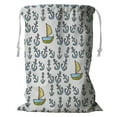 thumbnail image 1 of ABPHQTO Boats Anchor White Sketch Storage Basket Laundry Bag with Drawstring 24x32 Inch, 1 of 3