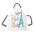 thumbnail image 1 of ABPHQTO Bonjour Paris Text Tower Eiffel Bicycle Apron Home Kitchen Apron with Pockets, 1 of 2