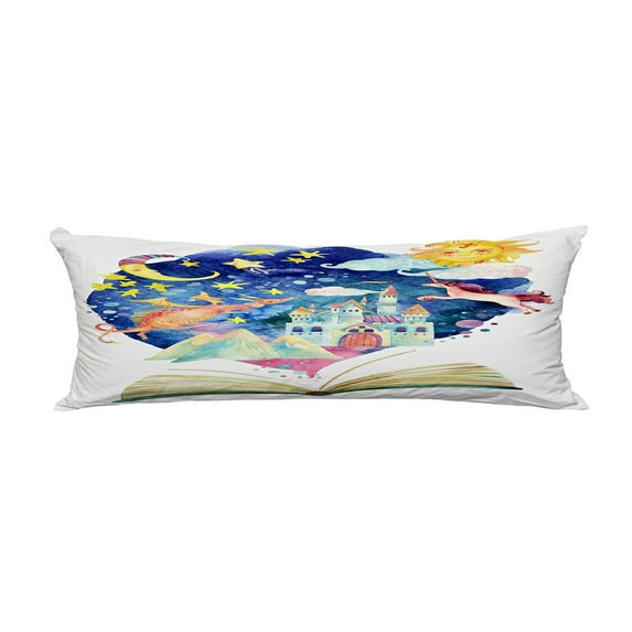ABPHQTO Book Magic World Fairy Tale Starry Sky Castle Dragon Unicorn Body Pillow Covers Pillow Case Protector Pillowcase 20x60 Inch
