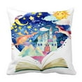 thumbnail image 1 of ABPHQTO Book Magic World Fairy Tale Starry Sky Castle Dragon Unicorn Pillow Case Pillow Cover Pillow Protector Two Sides For Couch Bed 18x18 Inch, 1 of 1