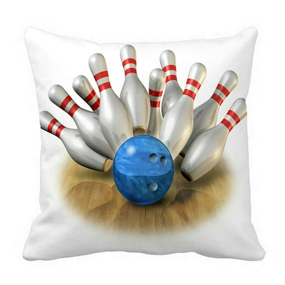 ABPHQTO Bowling Strike Bowl Pins Game Sport Pass Time Pillow Case Pillow Cover Pillow Protector Two Sides For Couch Bed 16x16 Inch