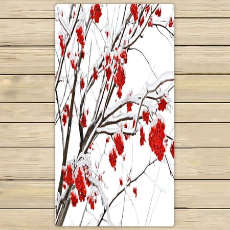 ABPHQTO Branches Of Mountain Ash In Ice Towels,Beach Bath Pool Sprot Travel Hand Spa Towel 30x56 Inch