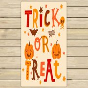 ABPHQTO Bright Halloween Cute Trick Or Treat Cartoon Style Towels,Beach Bath Pool Sprot Travel Hand Spa Towel 30x56 Inch