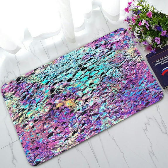 ABPHQTO Bright Violetturquoise Doormat Entrance Rug Area Rug Floor Mat Home Decor 23.5x16.7 Inch