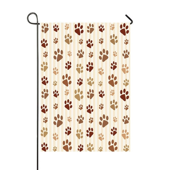 ABPHQTO Brown Footprints Pattern Home Outdoor Garden Flag House Banner Size 28x40 Inch