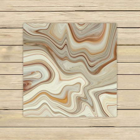 ABPHQTO Brown Marble Texture Towels Beach Bath Pool Sprot Travel Hand Spa Towel 13x13 Inch