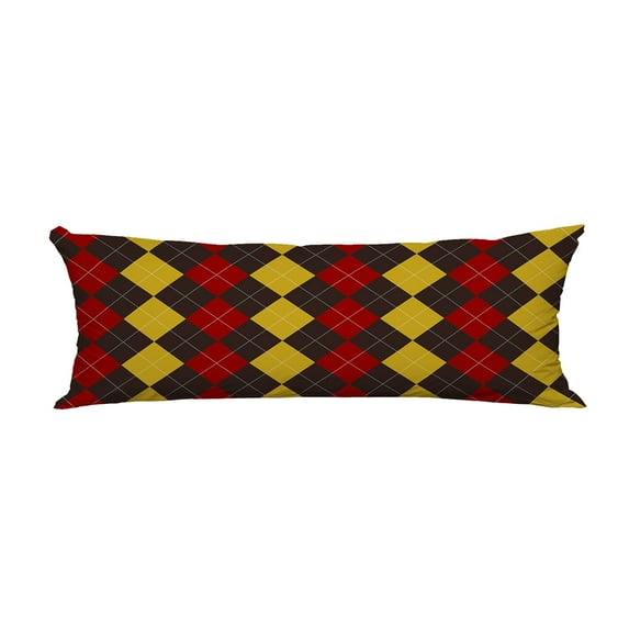 ABPHQTO Brown Red Yellow Argyle Body Pillow Covers Pillow Case Protector Pillowcase 20x60 Inch