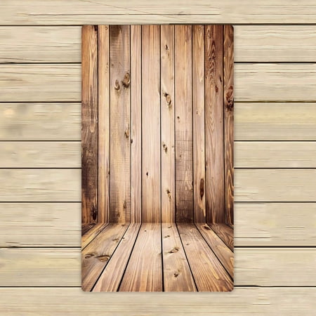ABPHQTO Brown Wooden Planks Towels,Beach Bath Pool Sprot Travel Hand Spa Towel 16x28 Inch