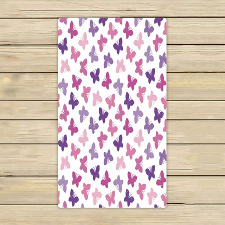ABPHQTO Butterflies Purple Pink Cute Hipster Towels Beach Bath Pool Sprot Travel Hand Spa Towel 16x28 Inch
