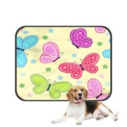 ABPHQTO Butterfly Flower Pet Dog Cat Bed Pee Pads Mat Cushion Potty Dogsblankets Crate Bed Kennel 36x48 inch
