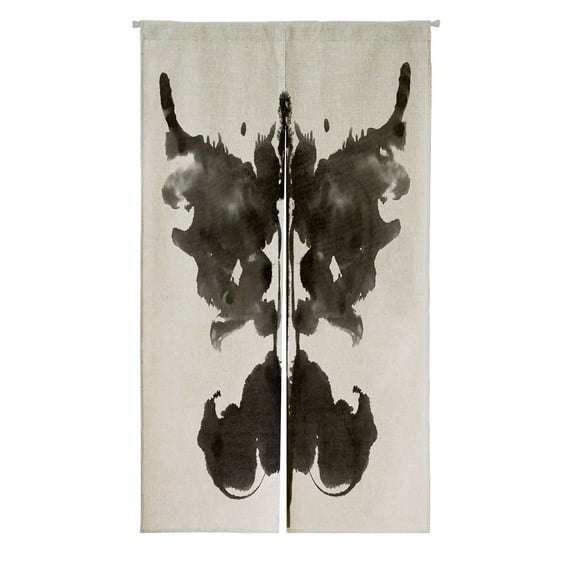 ABPHQTO Butterfly Rorschach Inkblot Japanese Noren Curtain Doorway Door Window Treatment Curtains Cotton Linen Curtain 105x120 cm