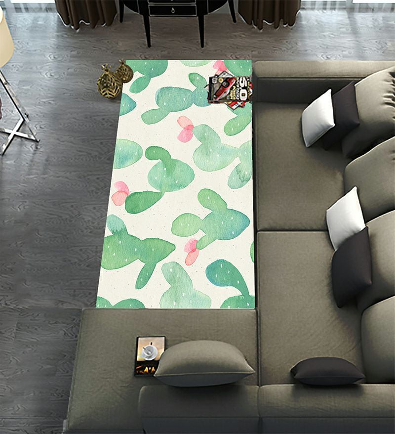 ABPHQTO Cactus Paper Botanical Cacti Runner Rug 4 x 12ft Long Area Rug ...