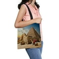 thumbnail image 1 of ABPHQTO Camel Rests Near Ruins Entrance To Pyramid Canvas Bag Reusable Tote Grocery Shopping Bags Tote Bag 14x16 inch, 1 of 2
