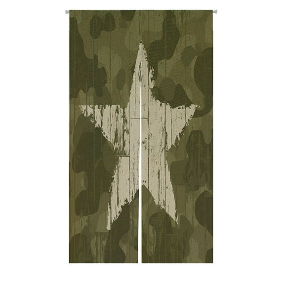 ABPHQTO Camouflage Star Japanese Noren Curtain Doorway Door Window Treatment Curtains Cotton Linen Curtain 85x150 cm