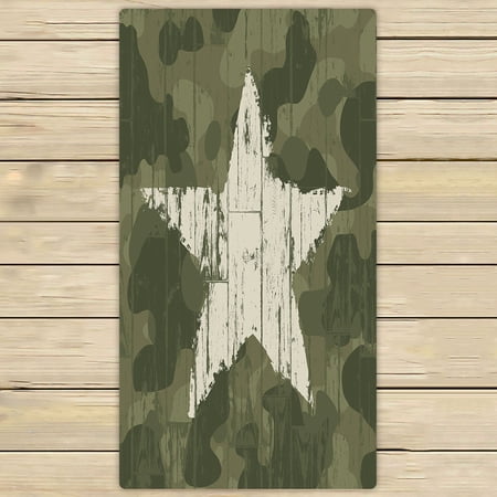 ABPHQTO Camouflage Star Towels,Beach Bath Pool Sprot Travel Hand Spa Towel 30x56 Inch