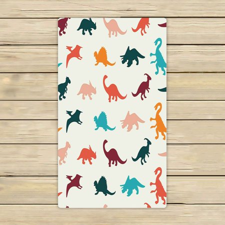 ABPHQTO Cartoon Colorful Different Dinosaur Silhouette Towels Beach Bath Pool Sprot Travel Hand Spa Towel 16x28 Inch