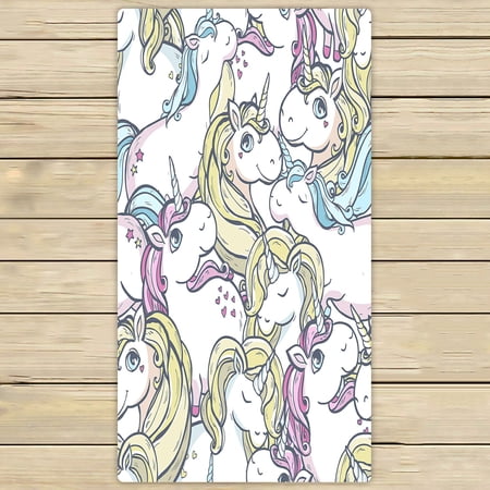 ABPHQTO Cartoon Cute Magic Unicorns Towels,Beach Bath Pool Sprot Travel Hand Spa Towel 30x56 Inch