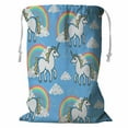 thumbnail image 1 of ABPHQTO Cartoon Doodle Unicorn Rainbow Clouds Storage Basket Laundry Bag with Drawstring 24x32 Inch, 1 of 3