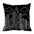 thumbnail image 1 of ABPHQTO Cartoon Line Of A City At Night Pillow Case Pillow Cover Pillow Protector Two Sides For Couch Bed 18x18 Inch, 1 of 1